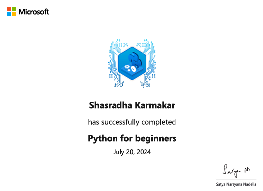 Microsoft Python certificate